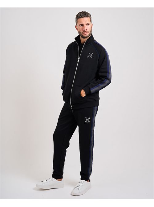 Felpa uomo Richmond X fullzip con bande colorate RICHMOND X | UMA25033FEBLACK